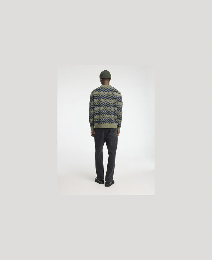 Selected Homme SLHPINE LS KNIT RELAXED CREW NECK Kalamata/sky captain
