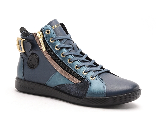 Pataugas boots bottine plates femme palme mix f4h bleu