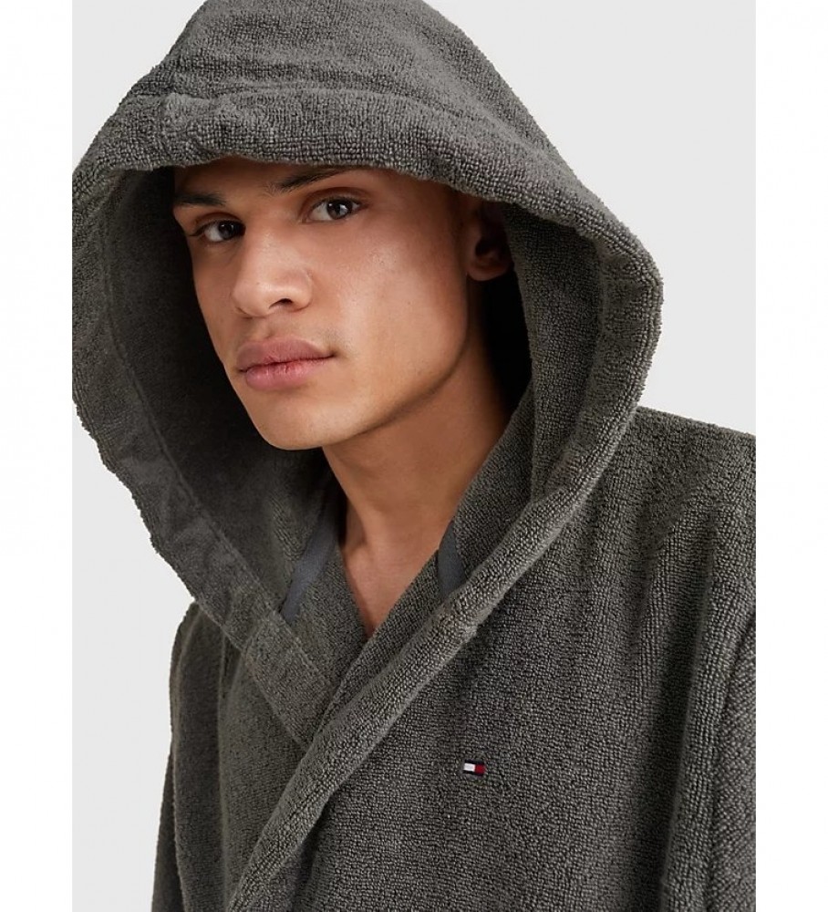 Robe de banho com capuz Tommy Hilfiger cinza