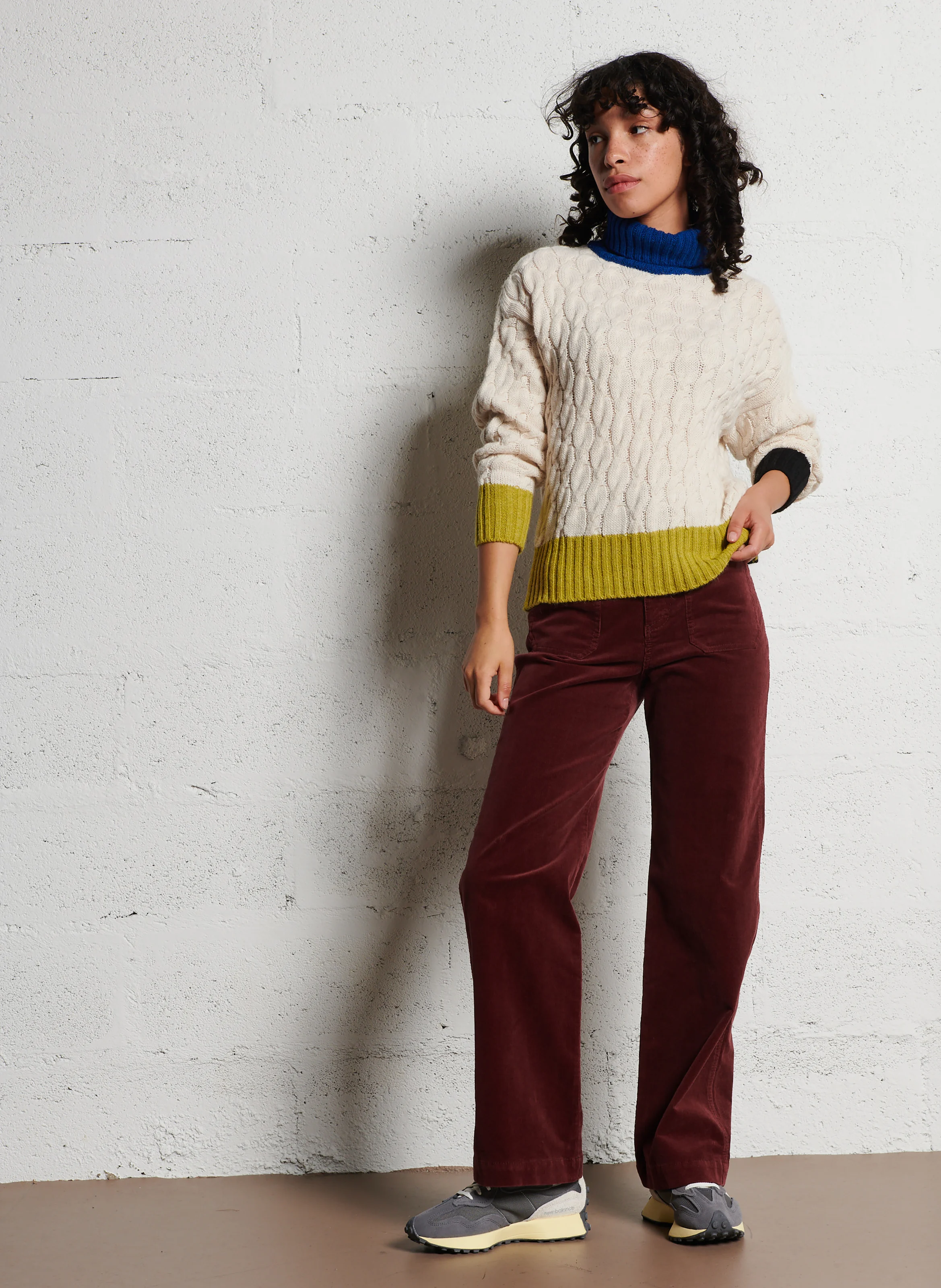 BLULON - Pantalon droit en coton mélangé | Violet