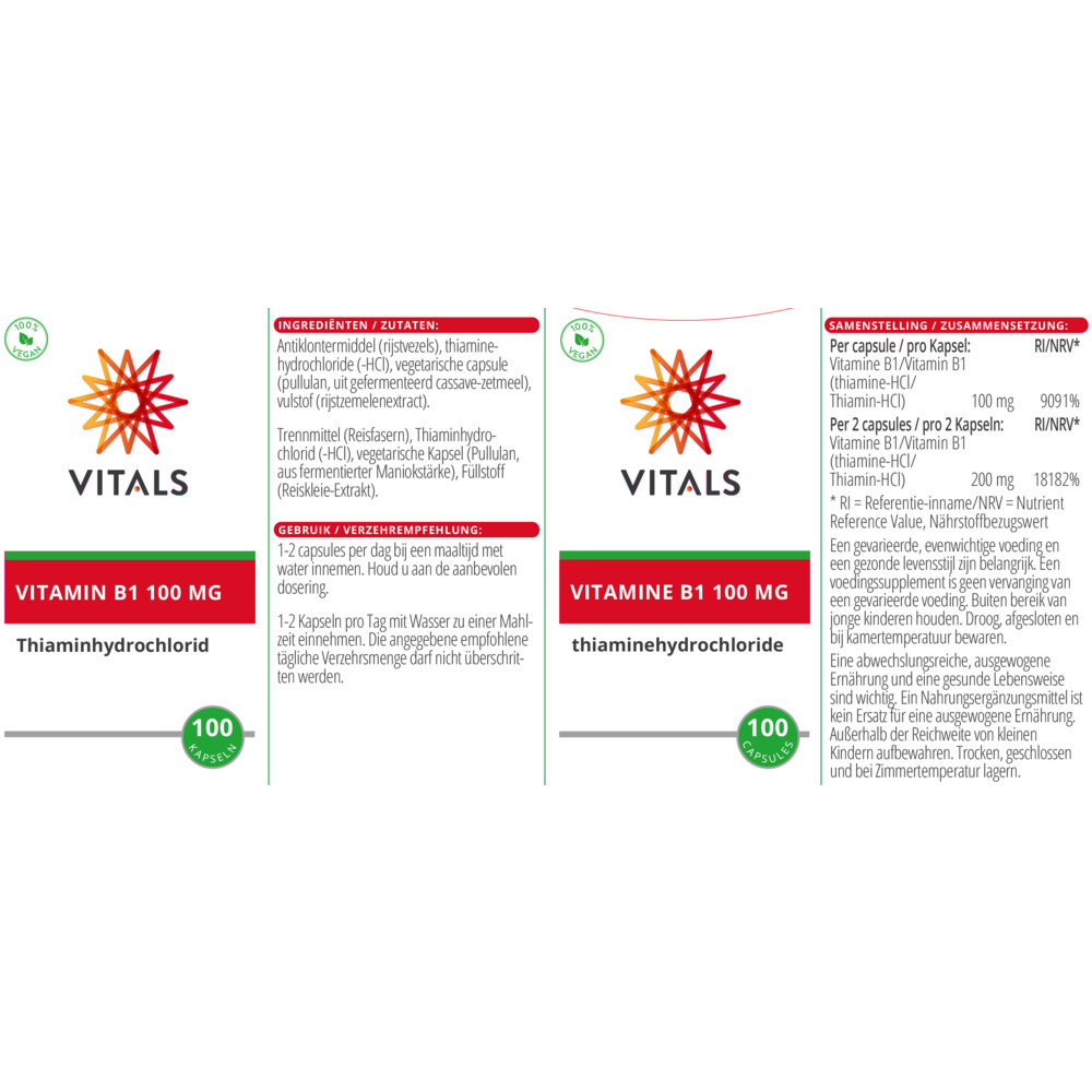 Vitals Vitamine B1 100mg 100 capsules