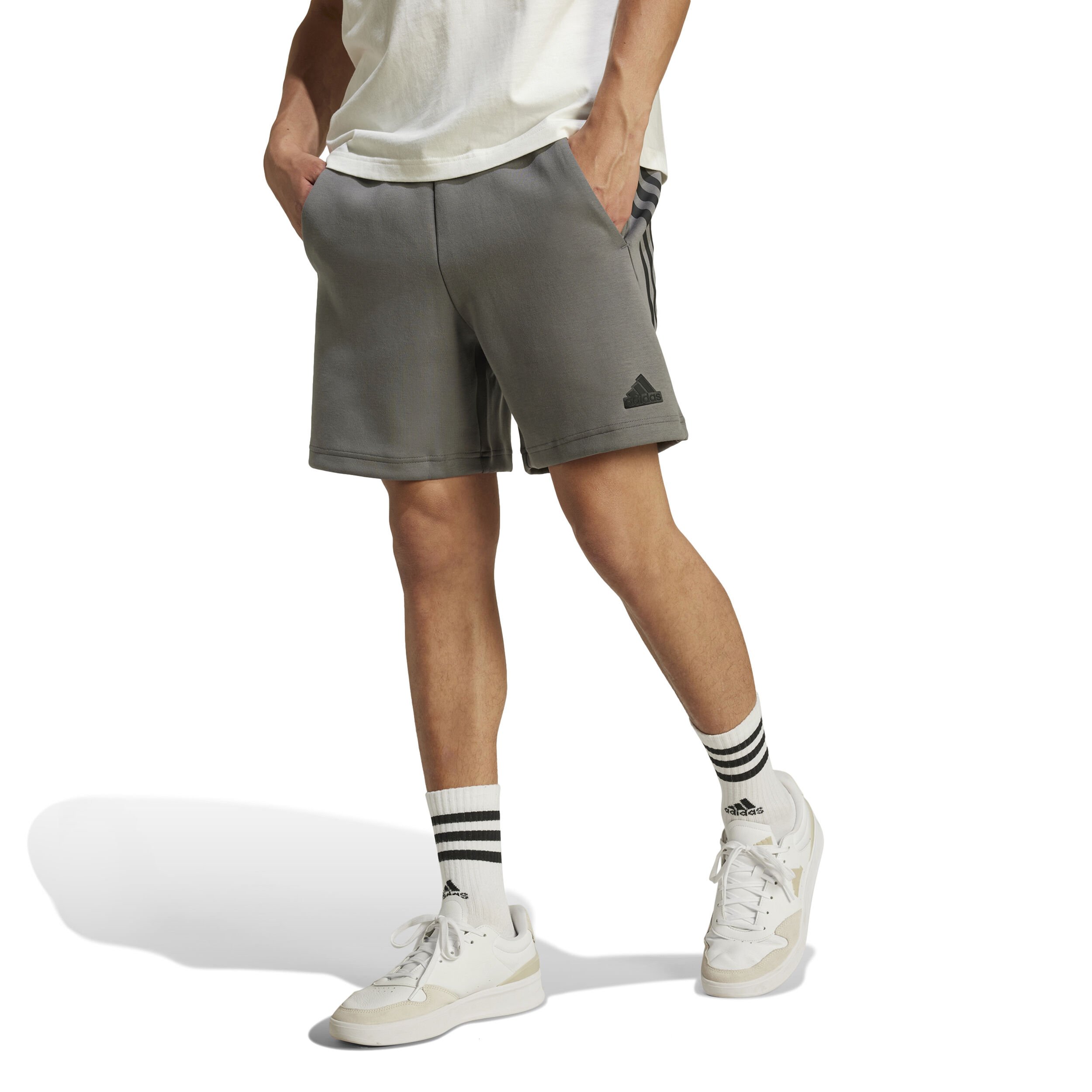 adidas Future Icon 3Stripes Shorts Hommes - Gris
