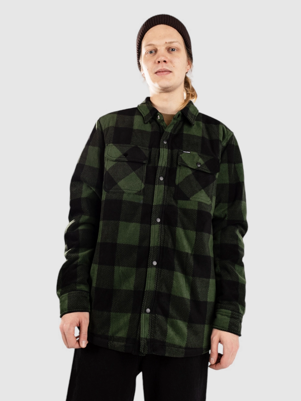Volcom Bowered Fleece Shirt dark pine