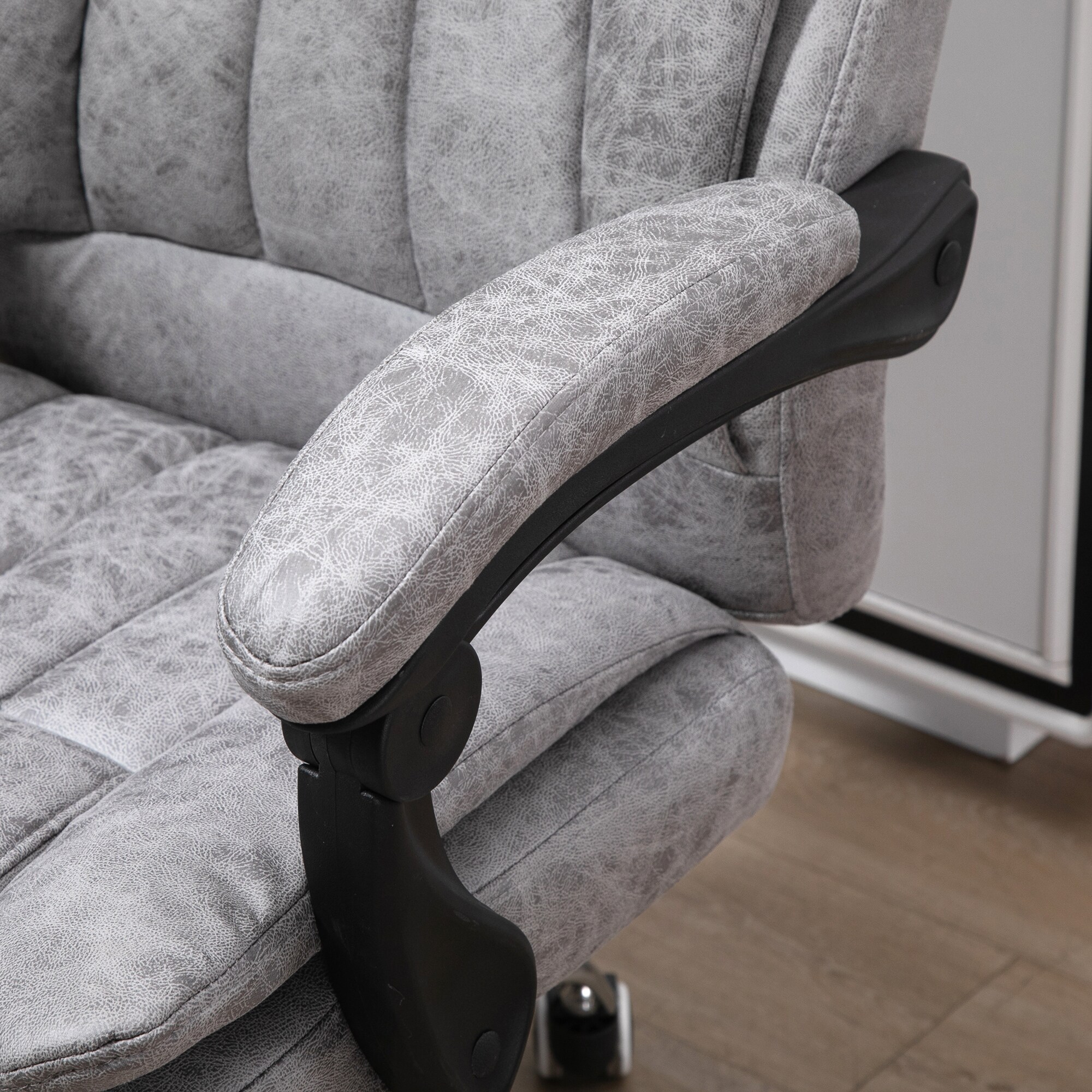 HOMCOM Bürostuhl mit Massage und Heizfunktion grau 62 x 67 x 113-120 cm (LxBxH)