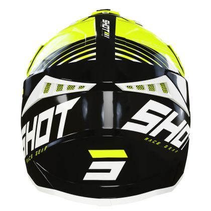Casque cross Shot LITE FURY - BLACK NEON YELLOW WHITE GLOSSY 2022 - Noir / Jaune
