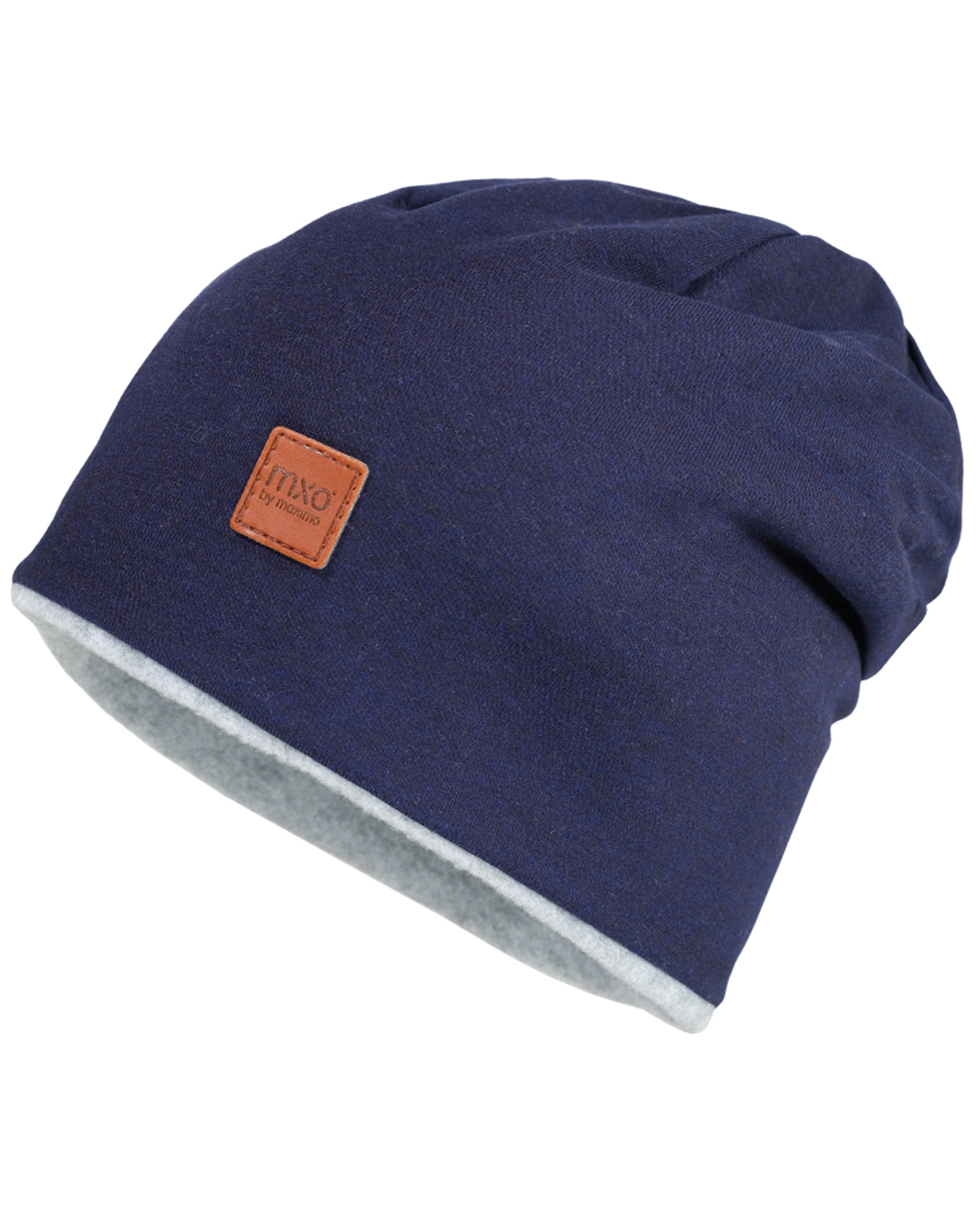 Wende-Beanie SHORTY in navy meliert/matall meliert