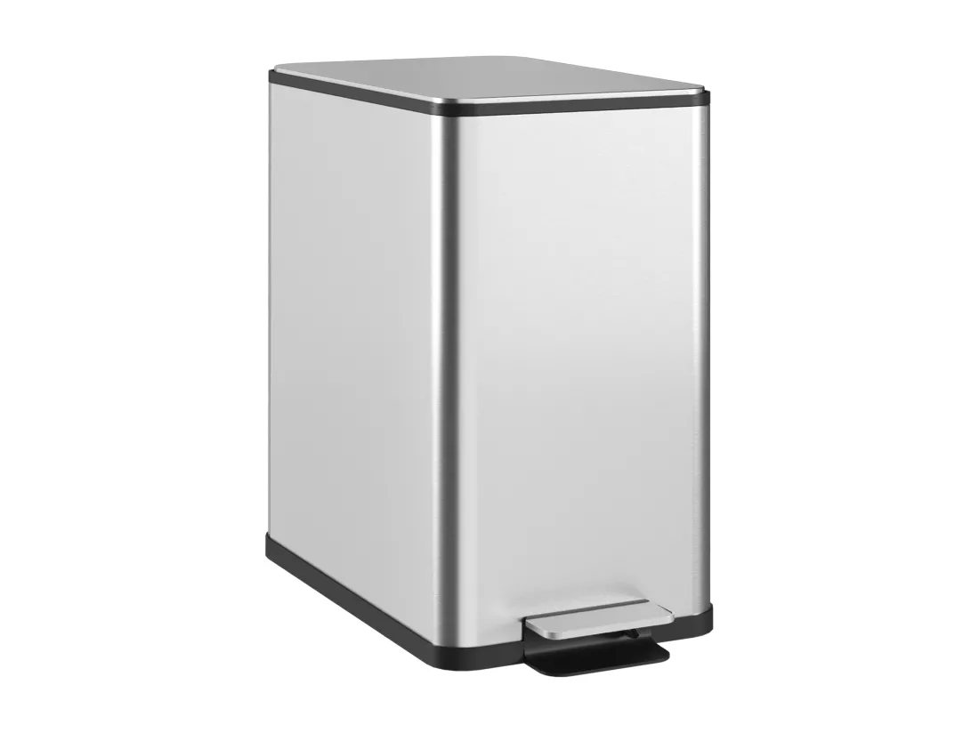 Poubelle de cuisine 10L - poubelle à pédale compartiment seau amovible - acier inox.