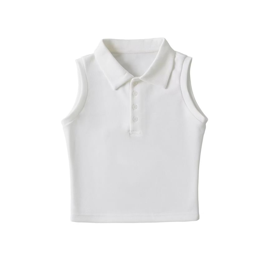 Flotto - Mouwloos effen poloshirt