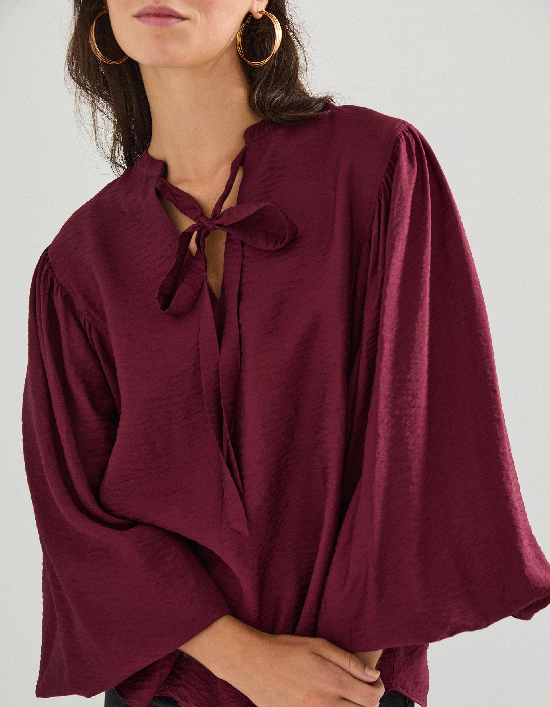 Blusa com Viscose, Mulher, Vermelho Escuro