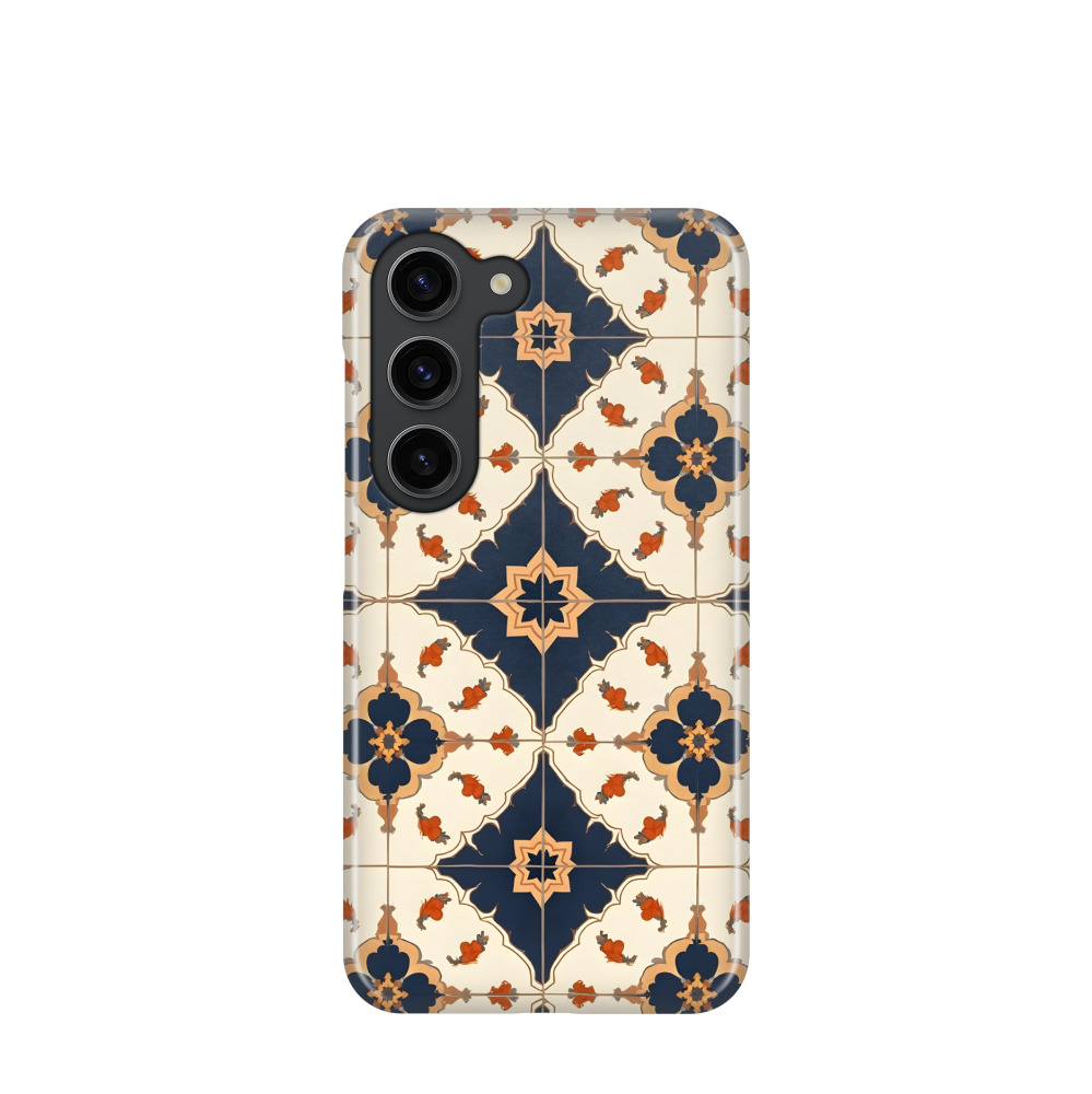 Samsung Galaxy S23 5G Kunststoff Hülle Majolika-Karawanentraum - Beige