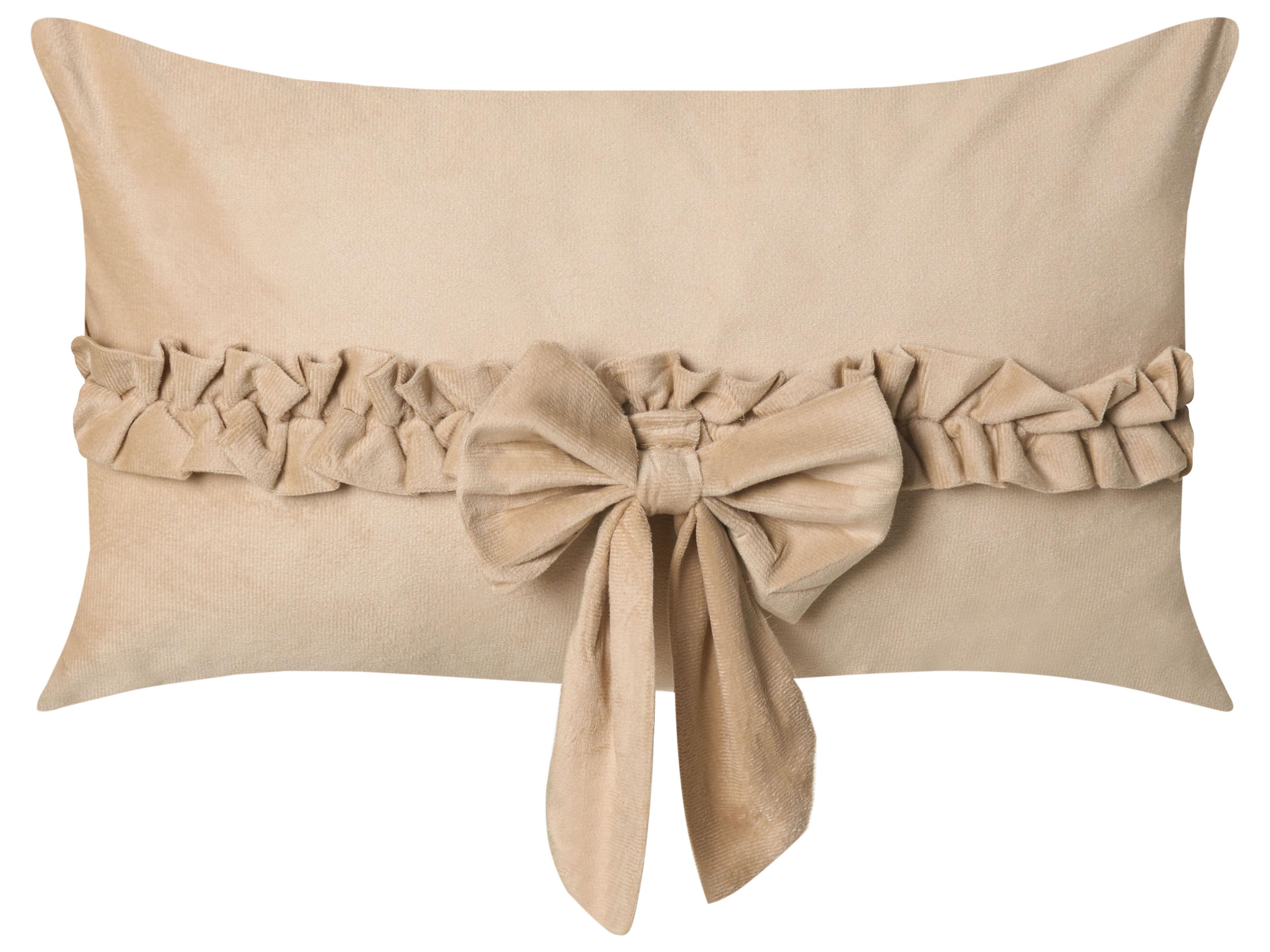 Set van 2 sierkussens BELLE Fluweel 30 x 50 cm Beige effen