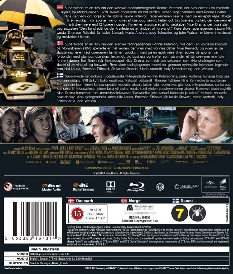 Superswede: En Film Om Ronnie Peterson - Blu-Ray