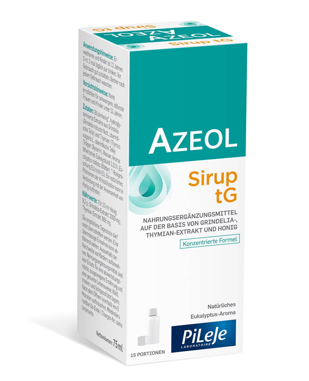 AZEOL toux grasse Sirup natürliches Eukalyptus Aroma Fl 75 ml