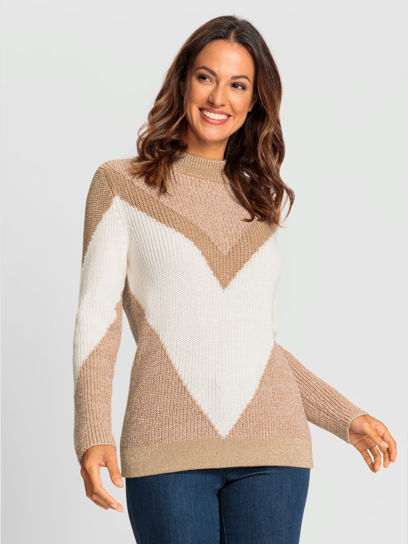 Pull motif maille moderne