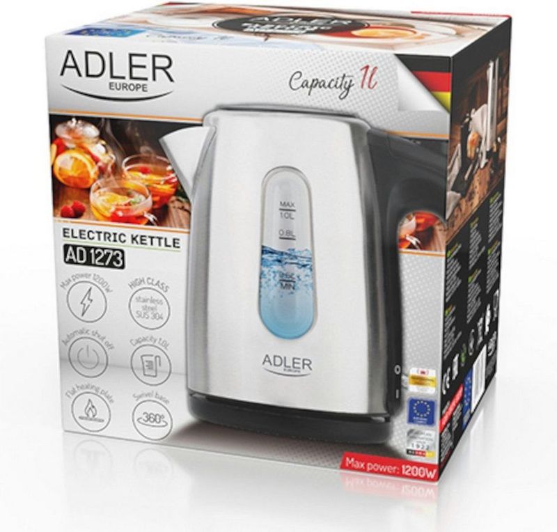 Adler AD 1273 - Waterkoker - RVS - 1.0 liter