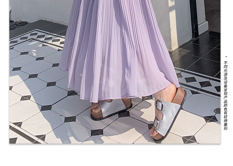 Tel tot 10 - Hoge taille effen maxi A-lijn rok