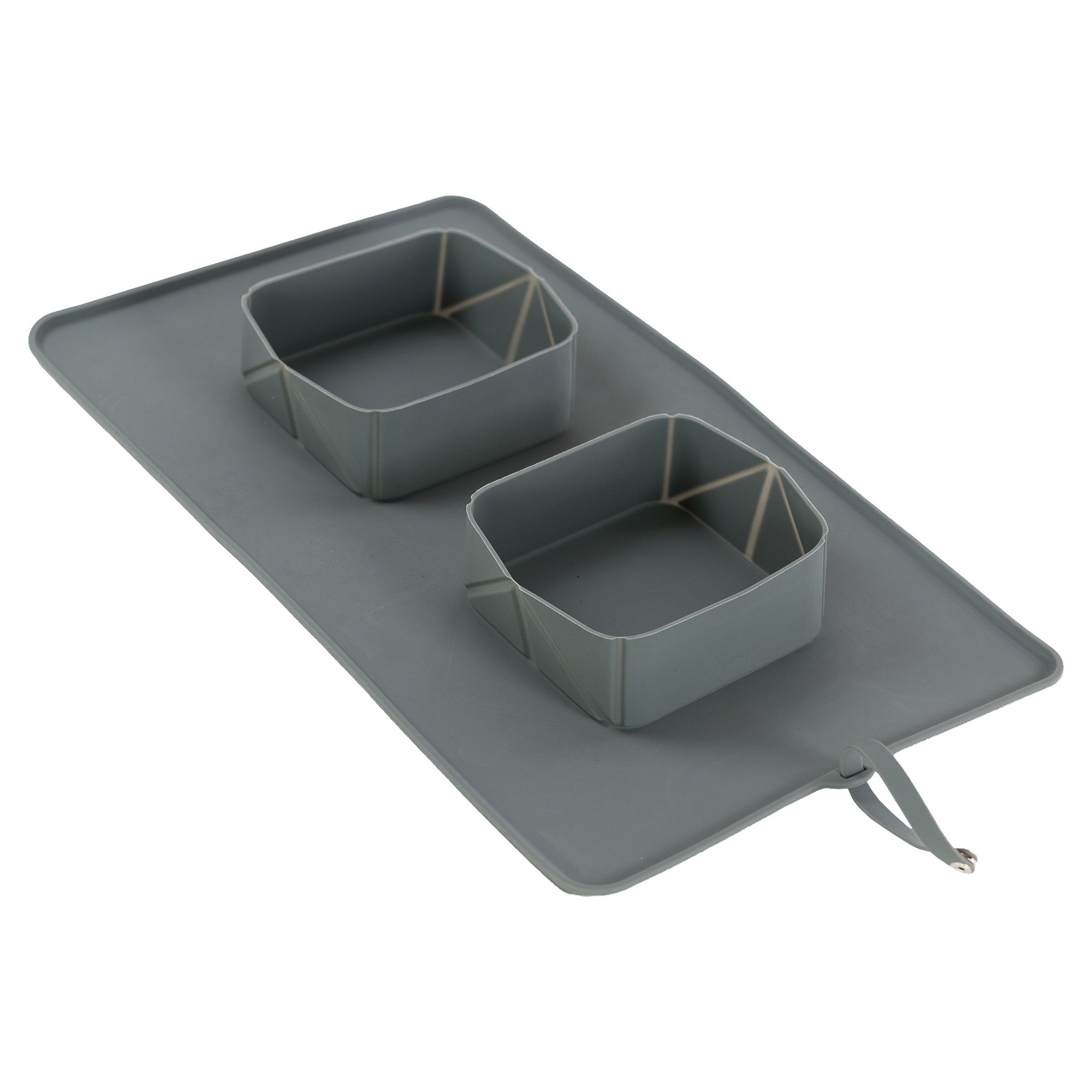 Aufrollbares Hunde Fressnapf Set - Ideal für unterwegs - spülmaschinengeeignet - Silikon
