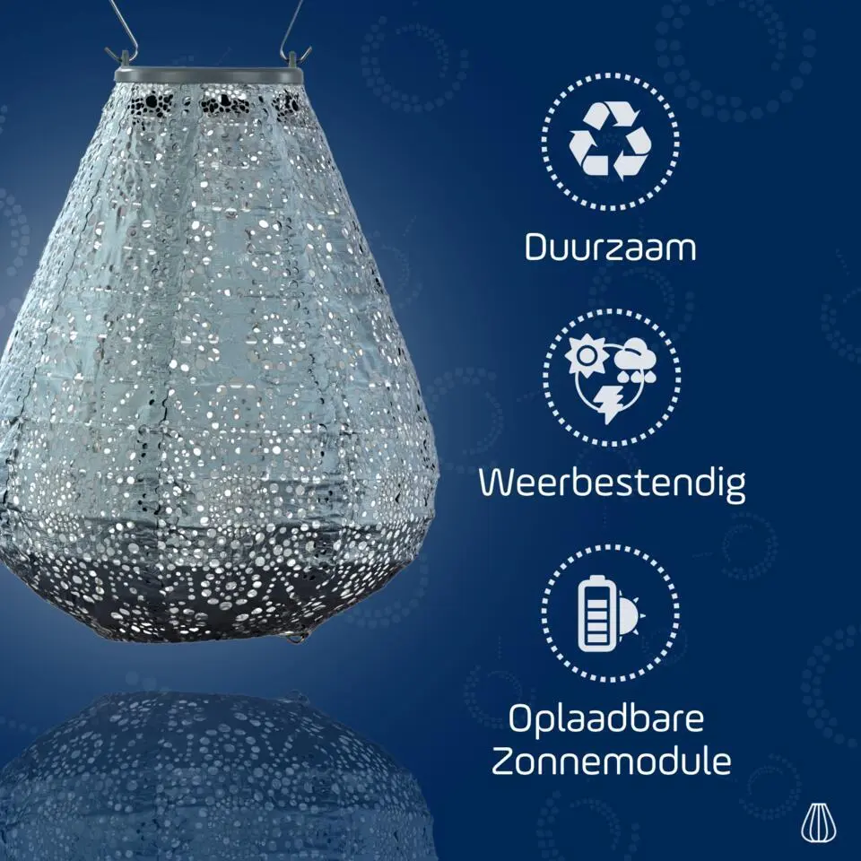 Lumiz Lampion op zonne energie - Solar tuinverlichting - Tulip Set - 3 stuks