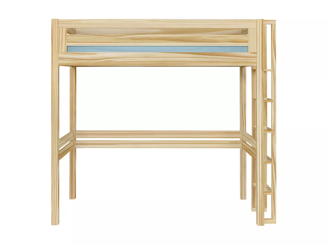 Lit mezzanine 2 places 120x190 cm bois massif bois naturel DORSÉ