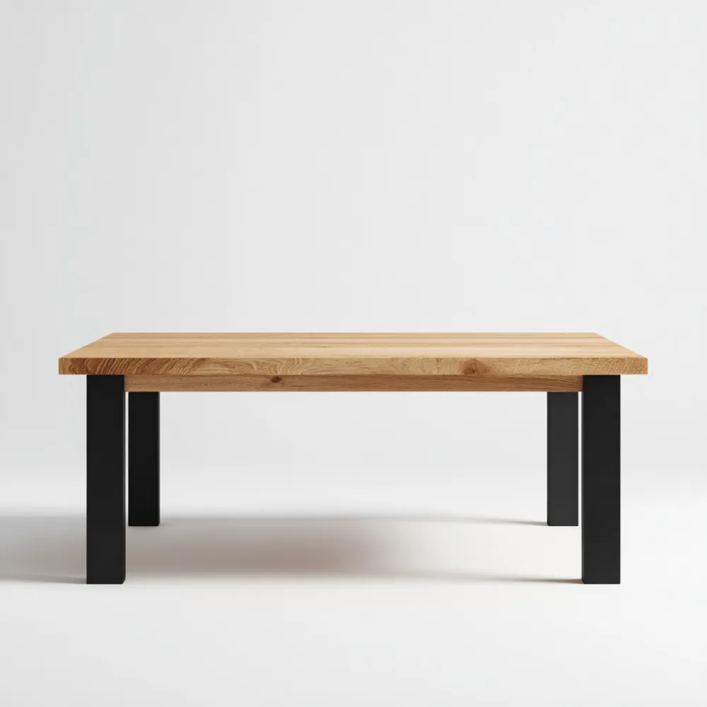 Esstisch Eiche 180x90x75 cm – Natur/Schwarz – Minimalistisches Design