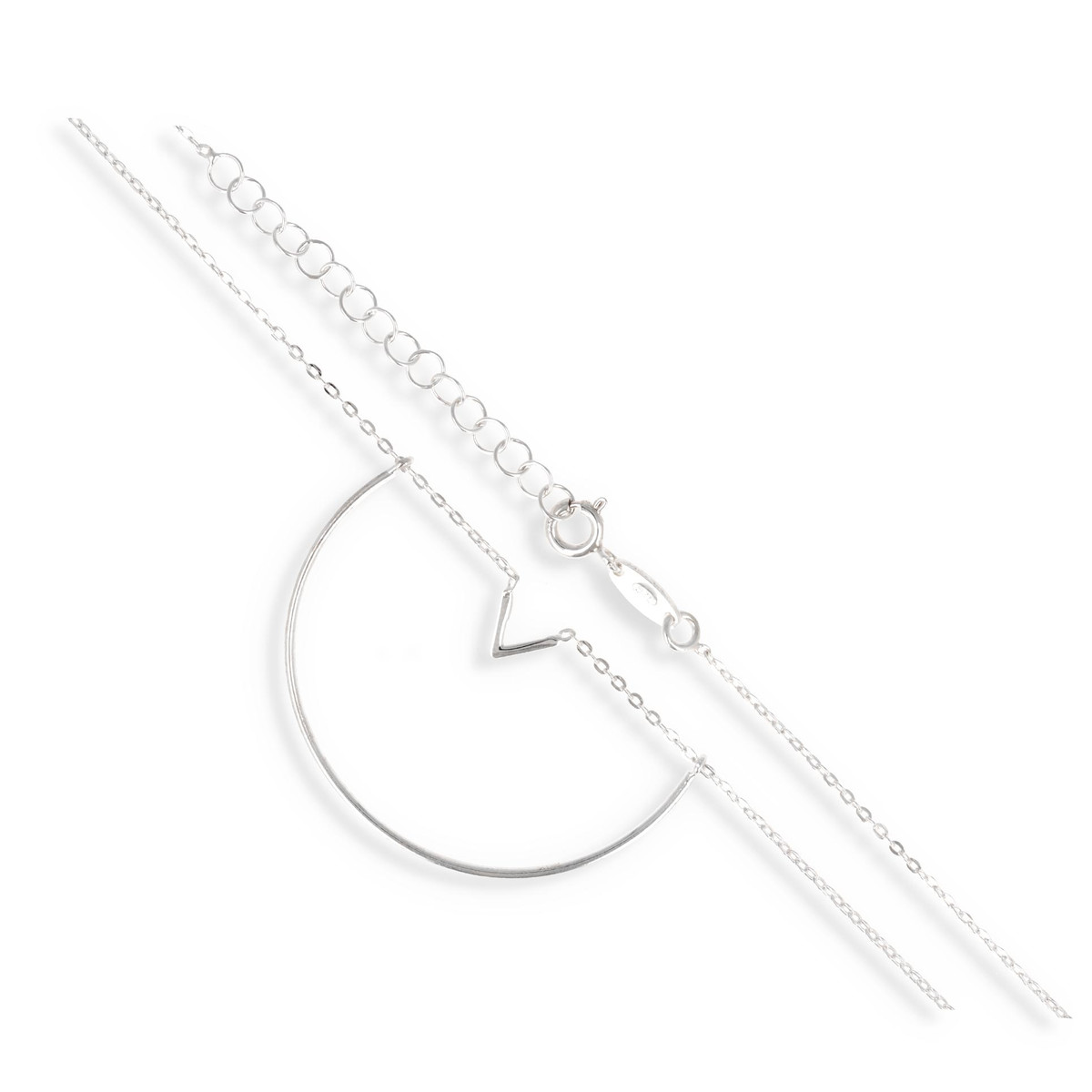 Collier argent forme géométrique 45cm
