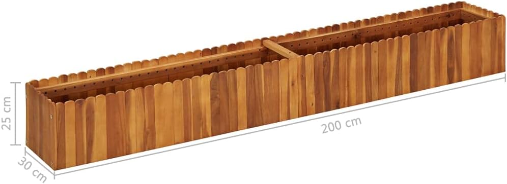 Garten-Hochbeet 200x30x25 cm Massivholz Akazie,jiangboyue-45920