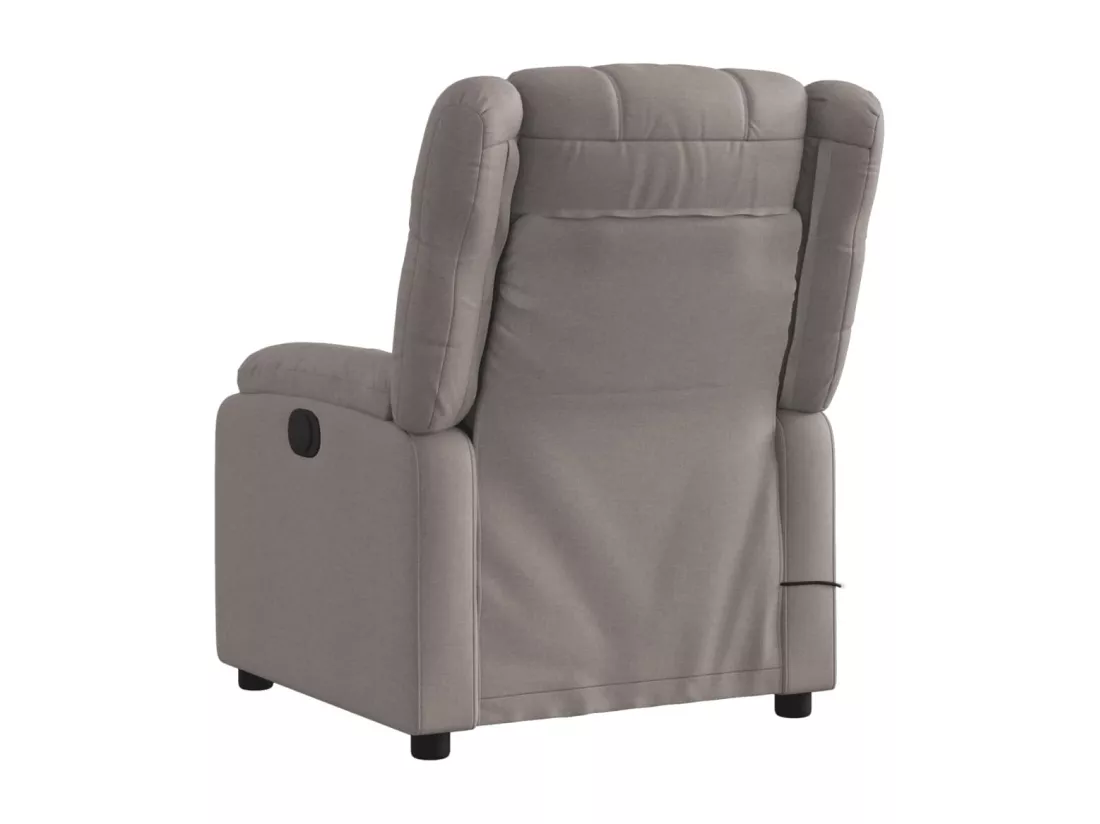 Fauteuil massant inclinable électrique Taupe Tissu