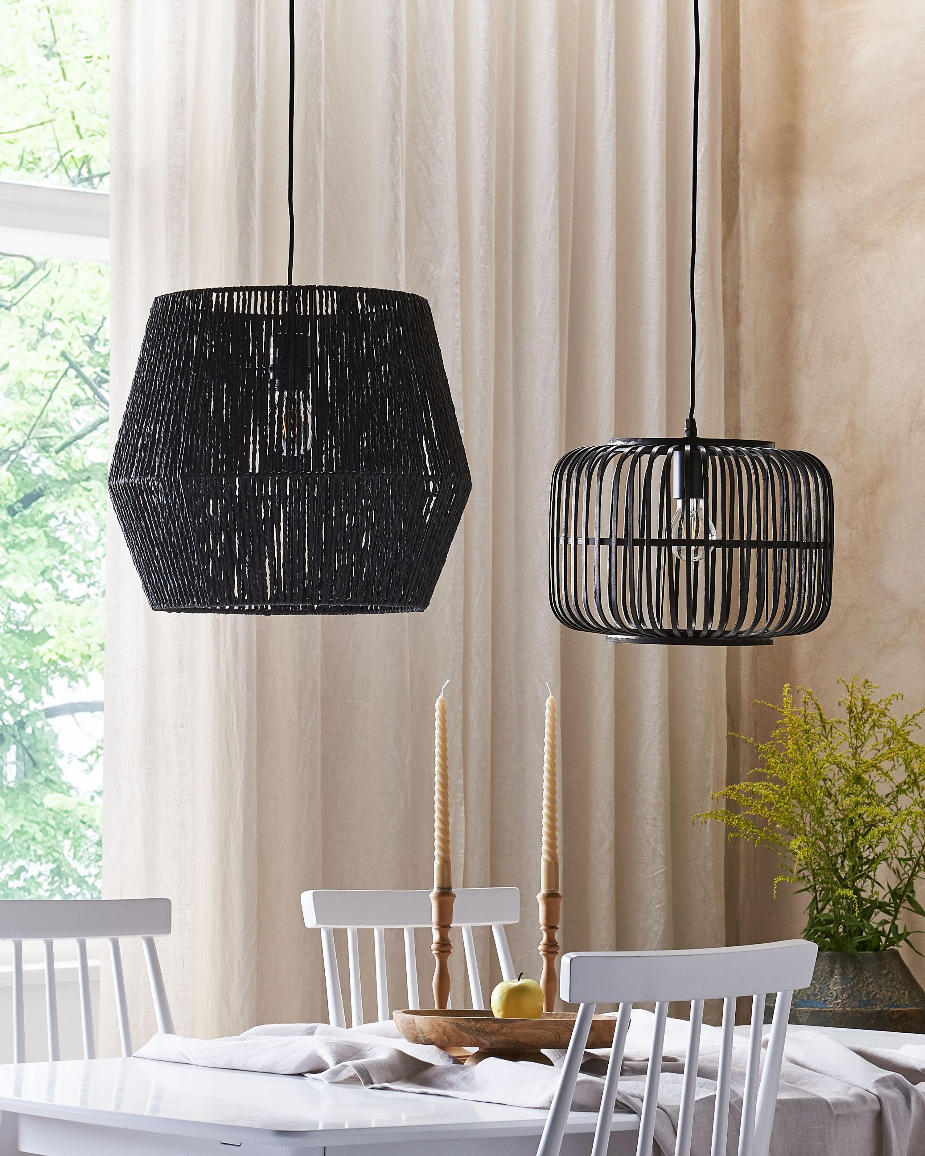Hanglamp MACHEKE Bamboehout Zwart