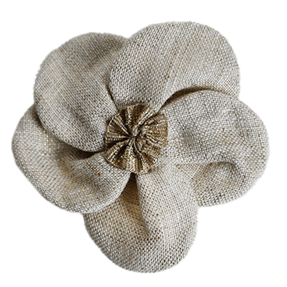 Petite Barrette Pétales De Fleur Lin Pailleté