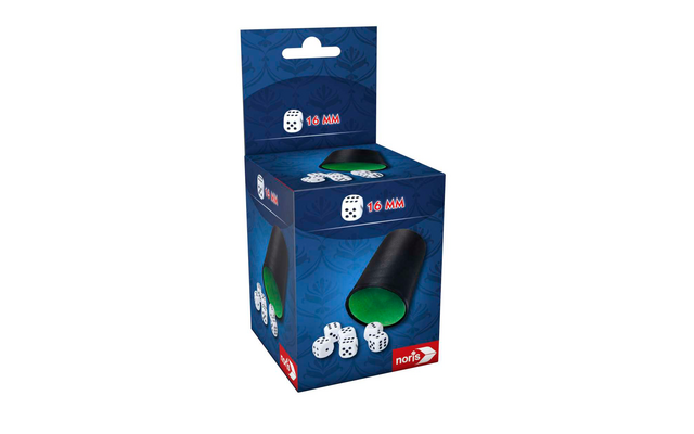 Noris Würfelbecher mit 6 Würfeln