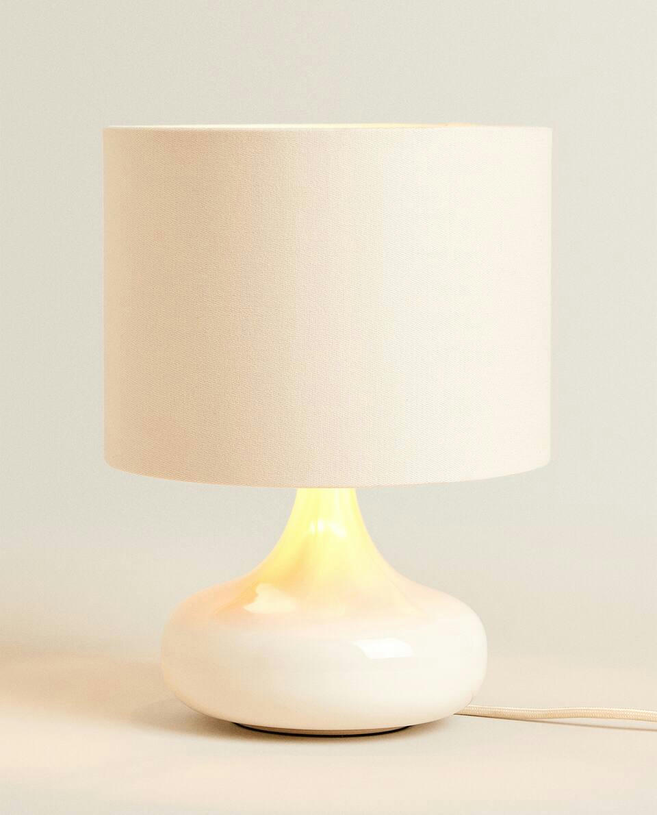 LUMINÁRIA PEQUENA COM BASE DE CERÂMICA
