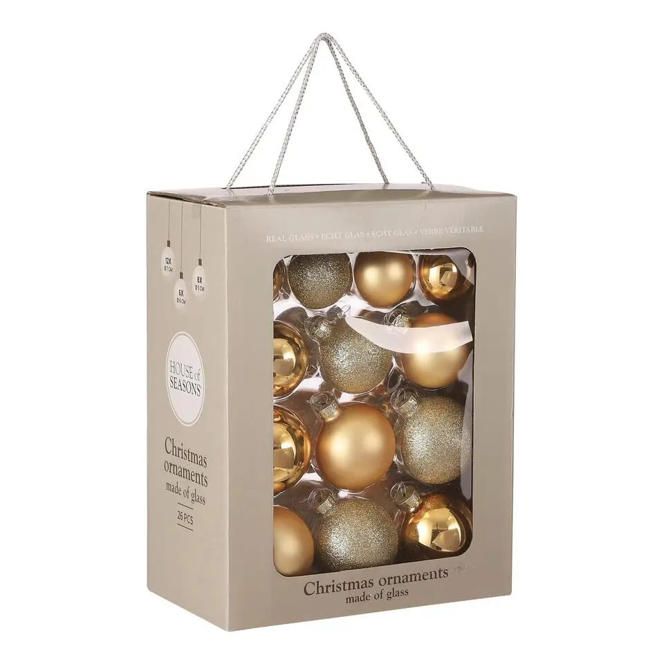 Mica Decorations Kerstballen Set - 26 Stuks - Ø7 cm - Glas - Goud