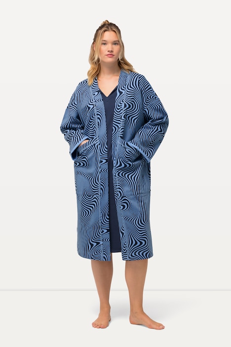 Loungewear-Langjacke, Oversized, offene Form, kuschelweich