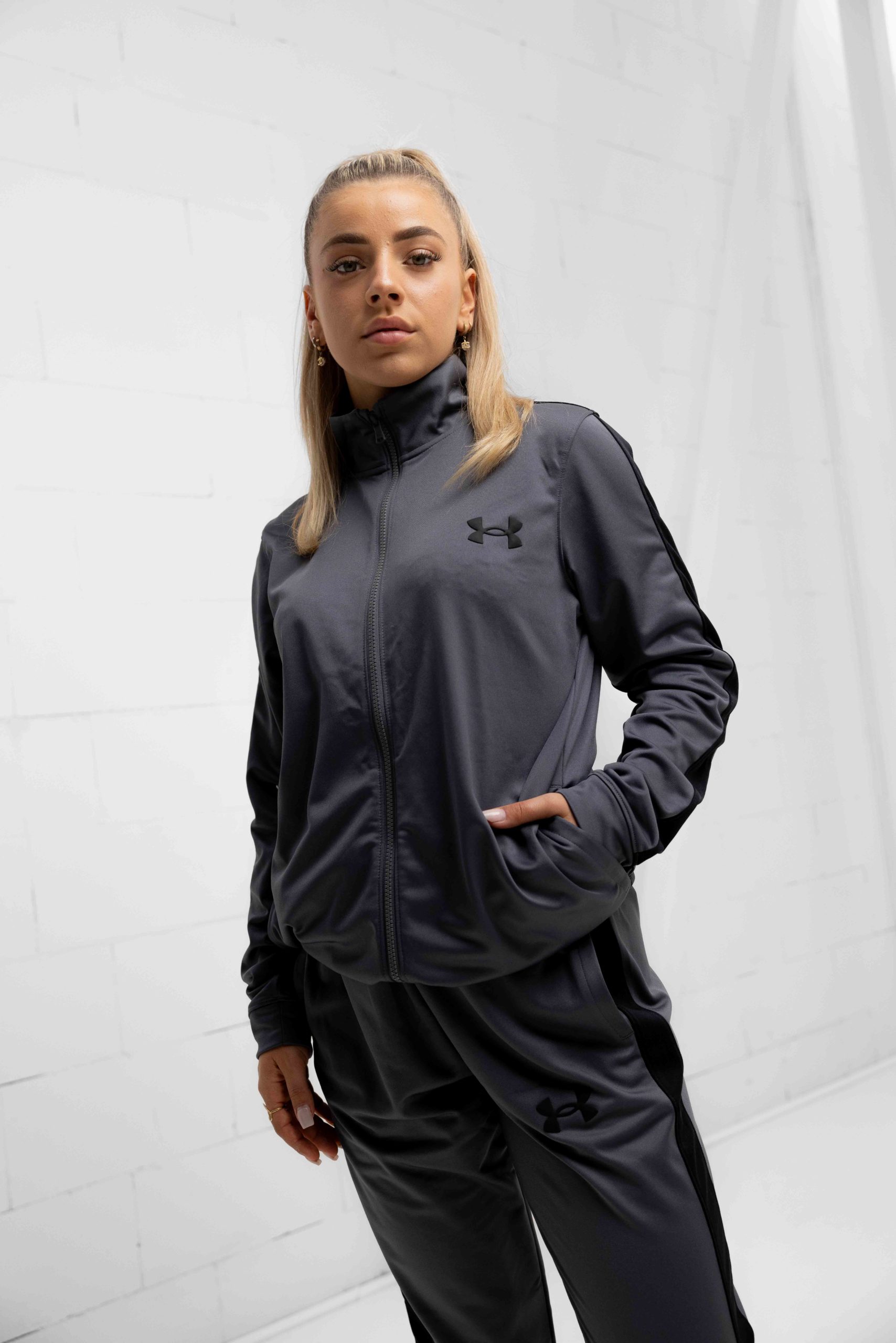Under Armour Rival Knit Trainingspak Dames Grijs