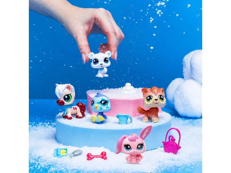 BANDAI Littlest Pet Shop Set 5 Pets Bergwelt & Accessoires Überraschungstier mit Accessoire
