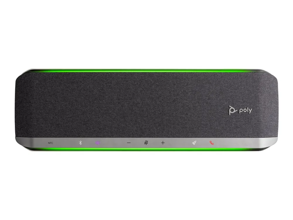 Poly Sync 60-M - Smart højttalertelefon - Bluetooth - kablet, trådløs - NFC - USB-A, USB-C - sølv - Certified for Microsoft Teams, Zoom Certified