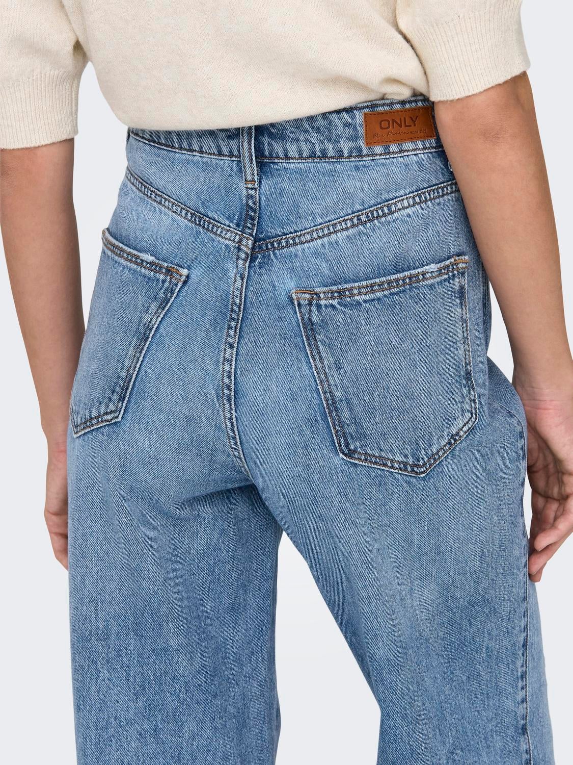ONLHOPE Sehr hohe Taille Weiter Beinschnitt Jeans Light Blue Denim