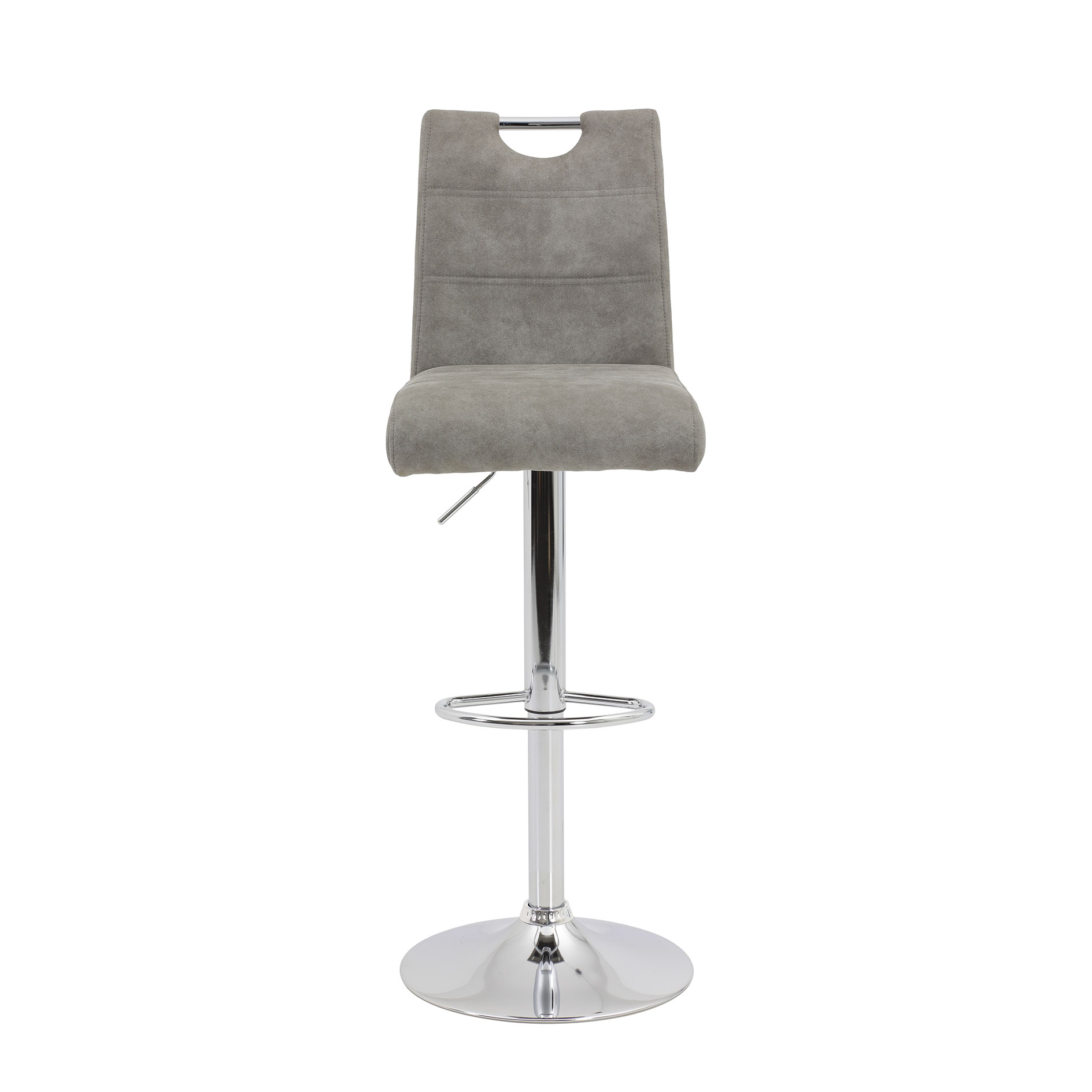 Barhocker - Vintage grau - Microfaser - höhenverstellbar