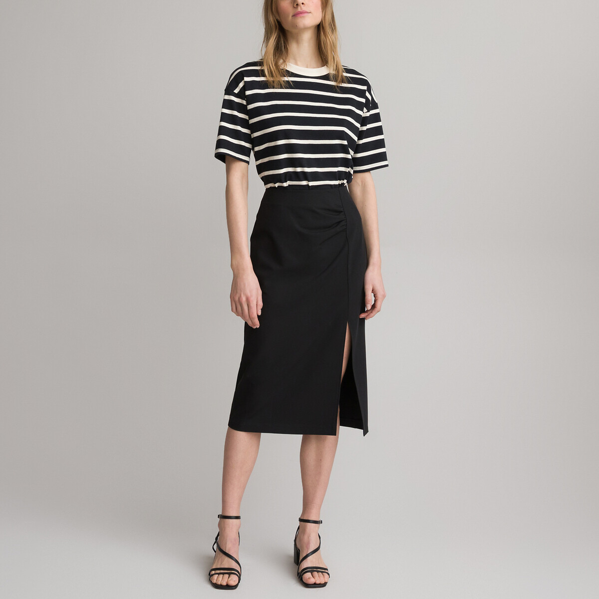 COLEÇÕES LA REDOUTE<br>Saia lápis midi em poliviscose