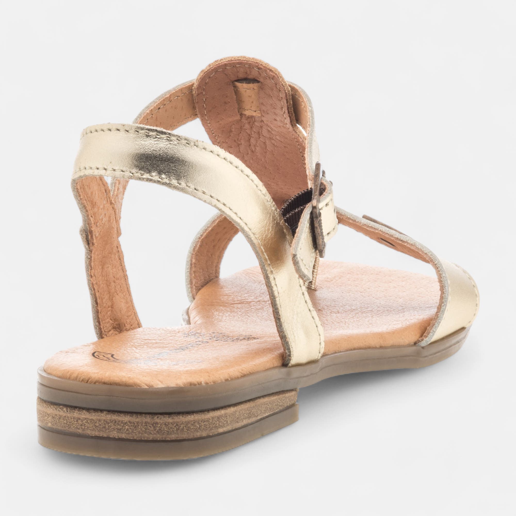 Nu-pieds Femme en cuir or