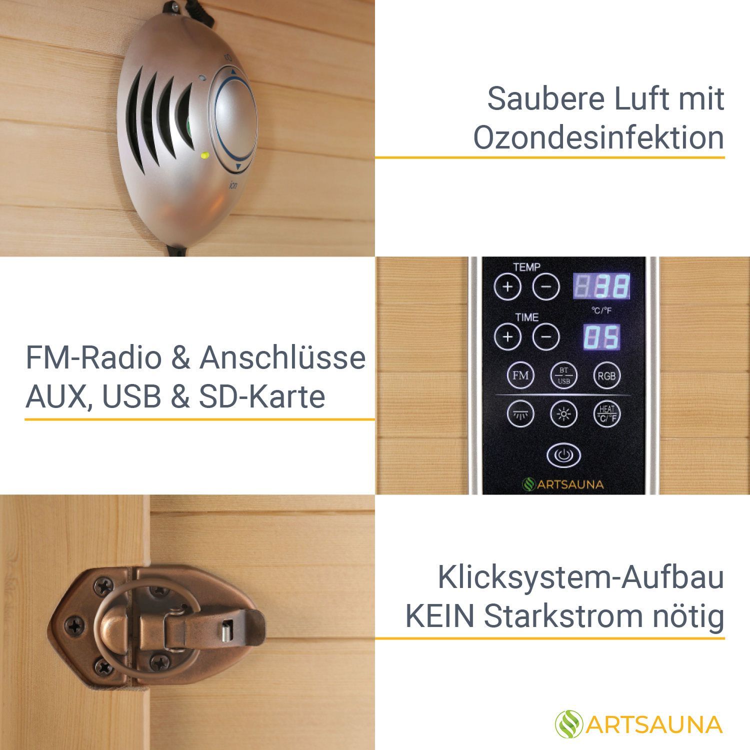 Artsauna Infrarotkabine Wärmekabine Oslo mit Vollspektrumstrahlern & Hemlockholz