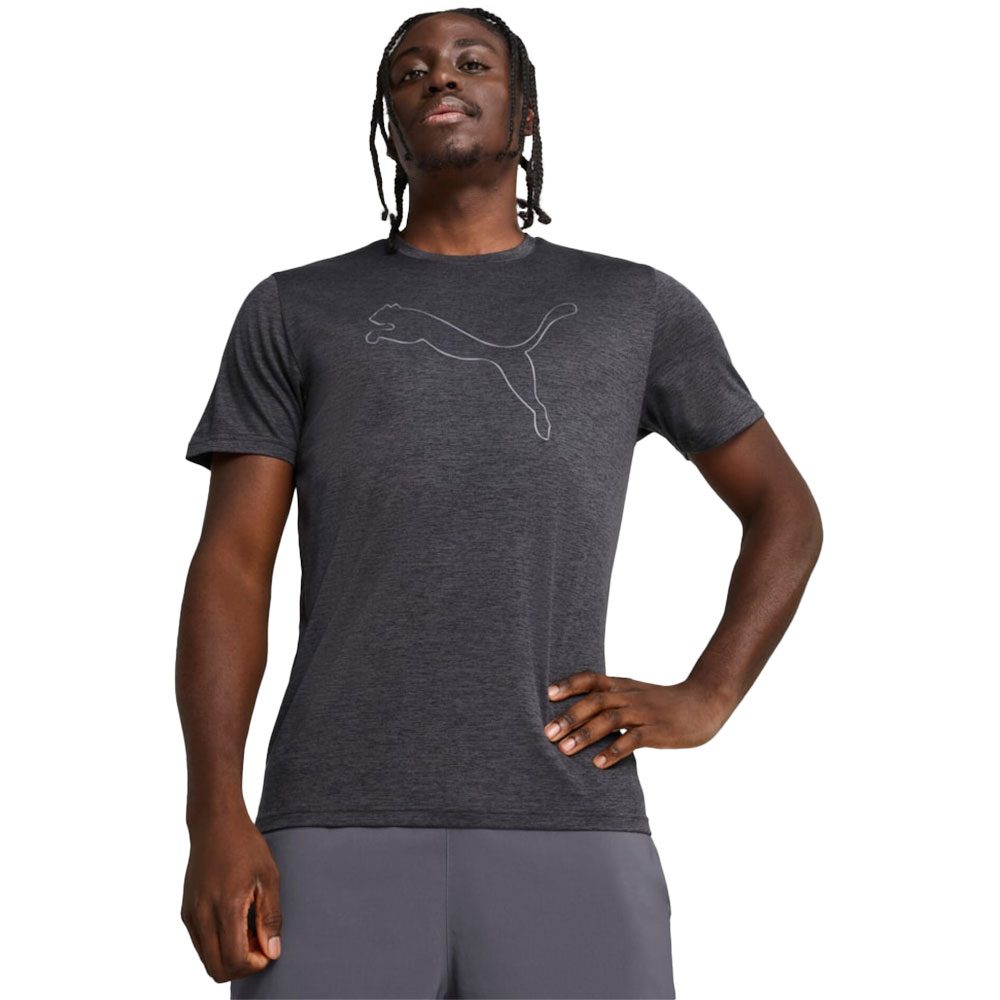 Puma M Tad Essential Heather Cat T-Shirt Herren galactic gray heather