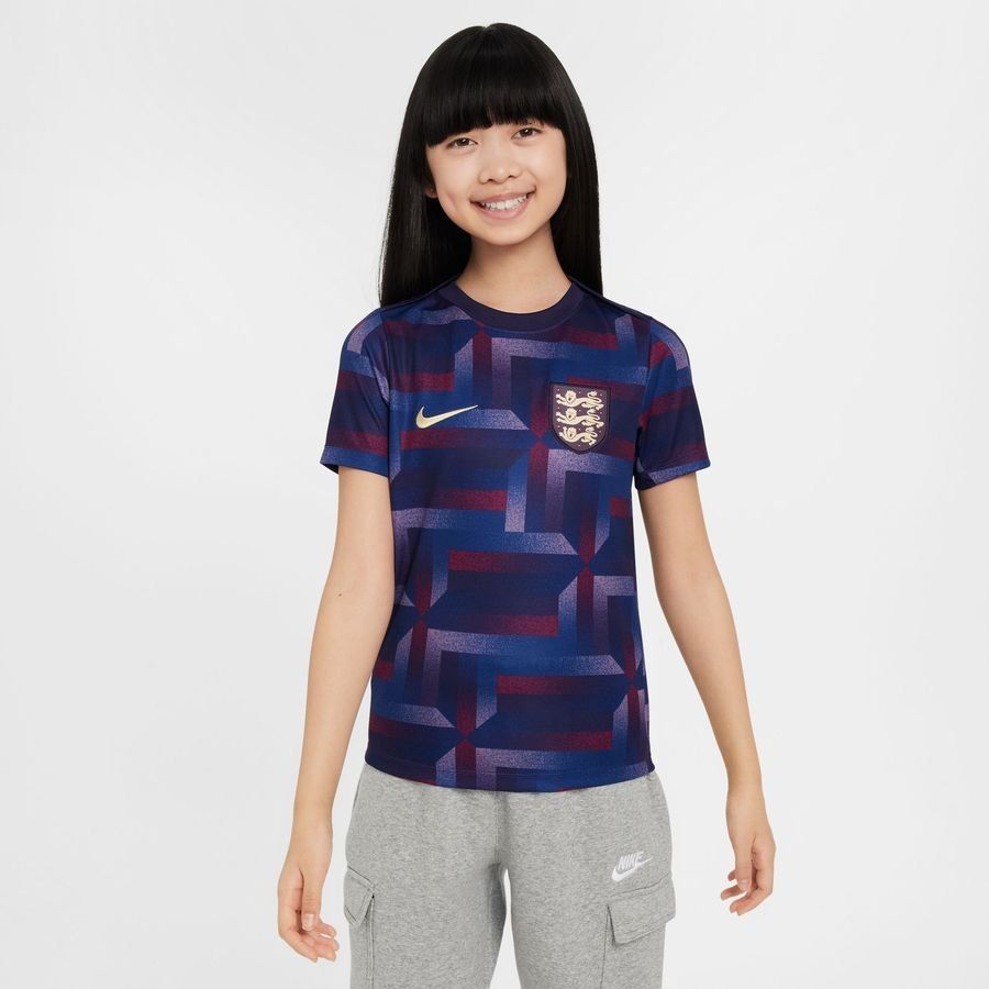 Angleterre T-shirt d'Entraînement Dri-FIT Academy Pro Avant-Match - Purple Ink/Gris Enfant