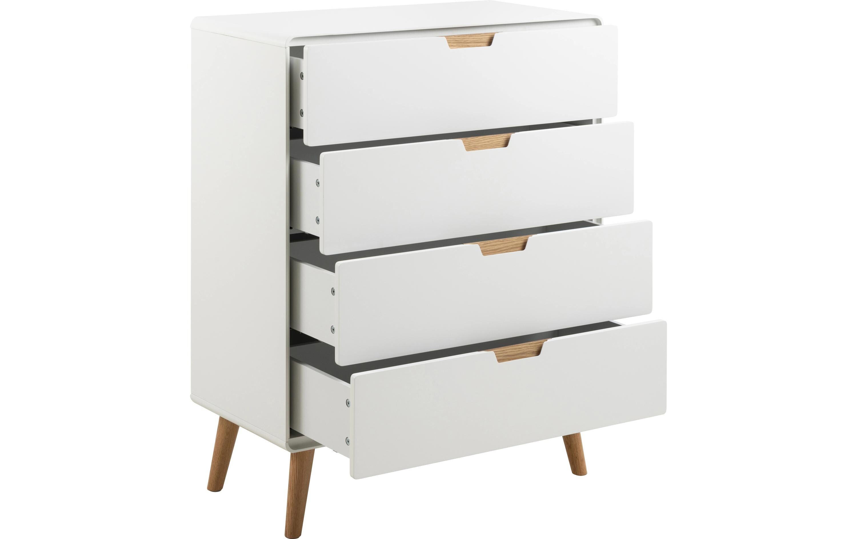 Kommode Lowell 80 x 100 cm, Weiss<br>Geräumige Kommode mit viel Stauraum