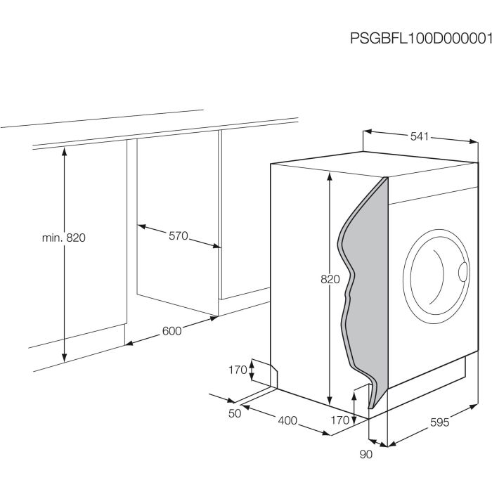 AEG Einbau-Waschtrockner 8000 POWERCARE LWR8WI7680
