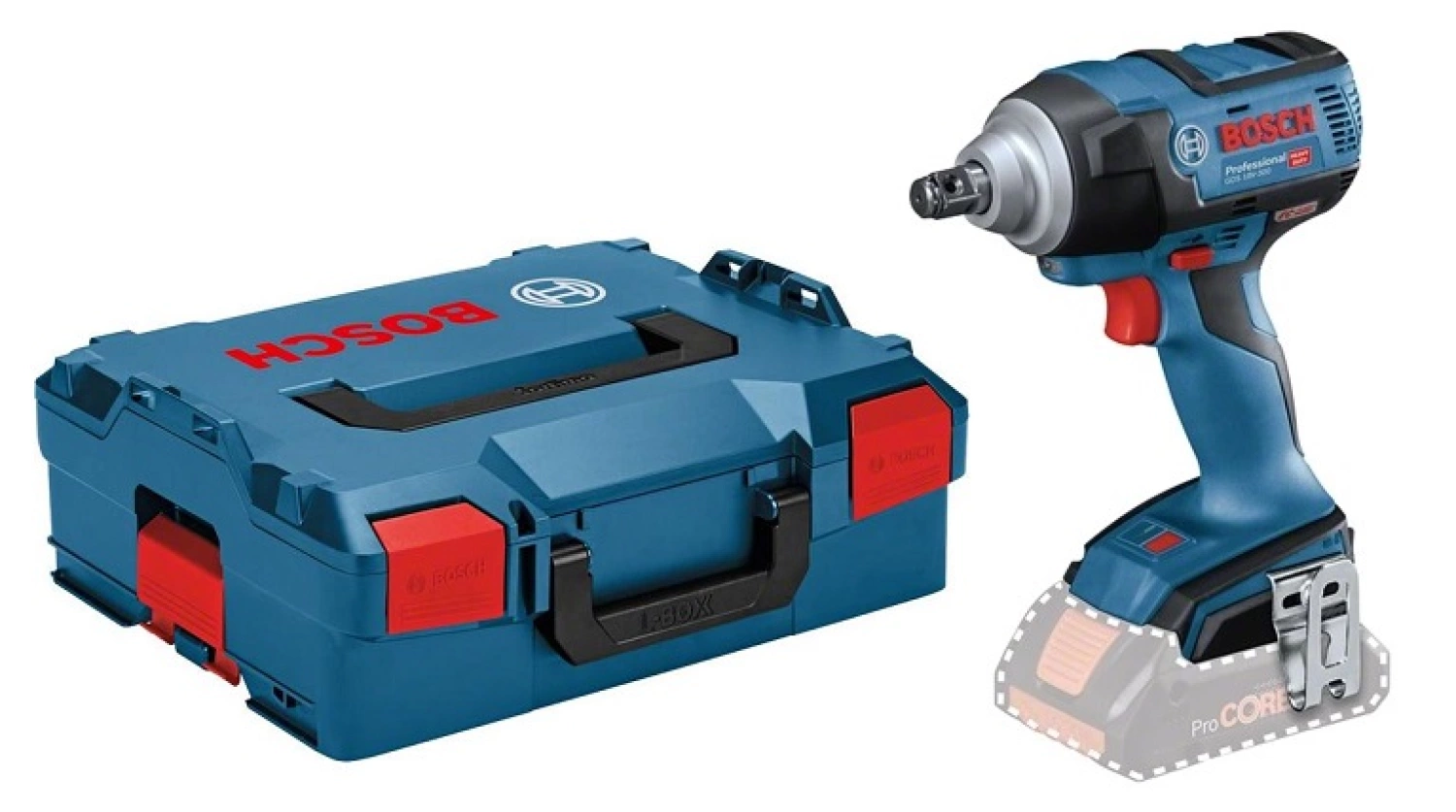 Bosch GDS 18V-300 18V Li-Ion accu slagmoersleutel body in L-Boxx - 1/2