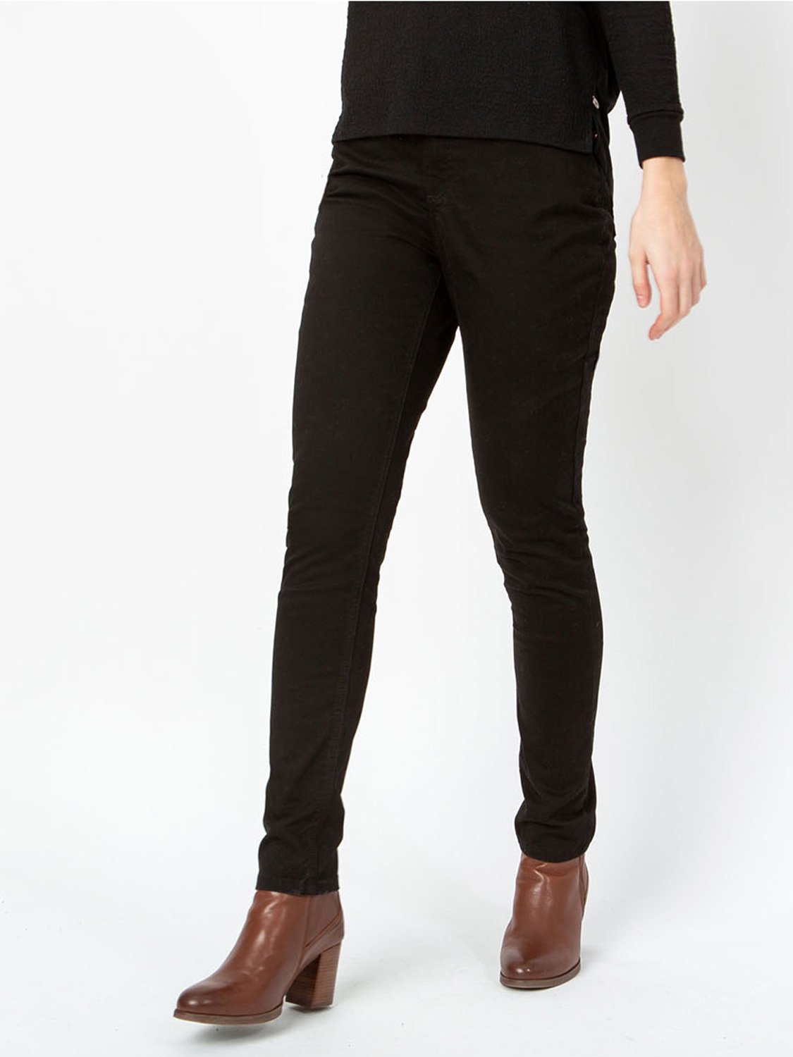 Pantalon Femme Ceinture Elastiquée Coton Biologique Noir