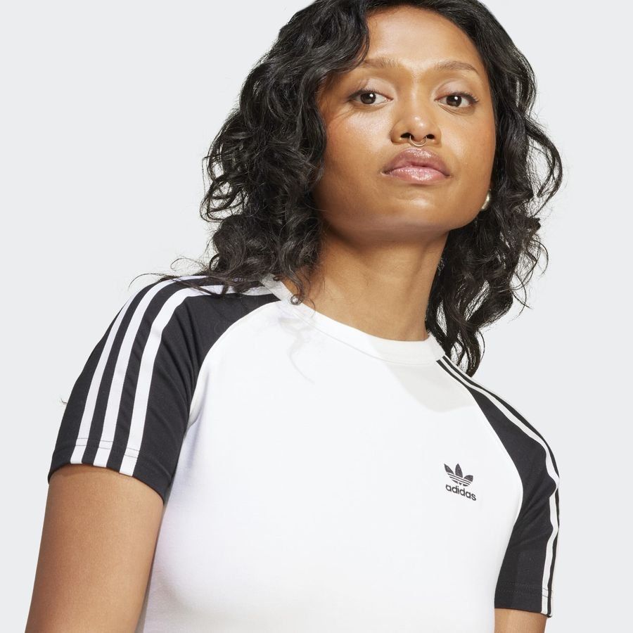 Adidas Original T-shirt slim manches raglan 3 bandes Adicolor