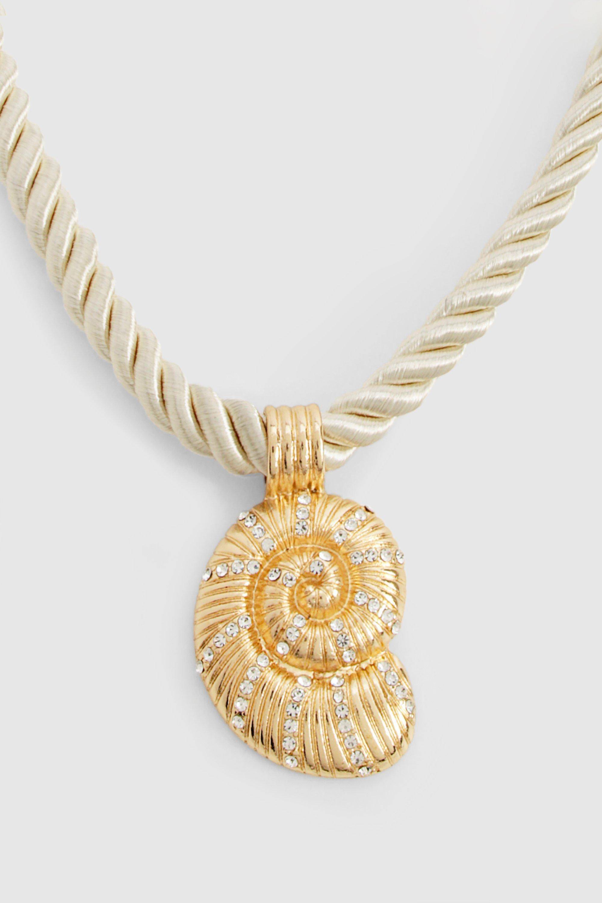 boohoo Collier à corde orné d’un pendentif en coquille
