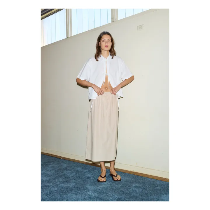 Deiji Studios Chemise Tie Up Popeline de Coton Bio | Blanc